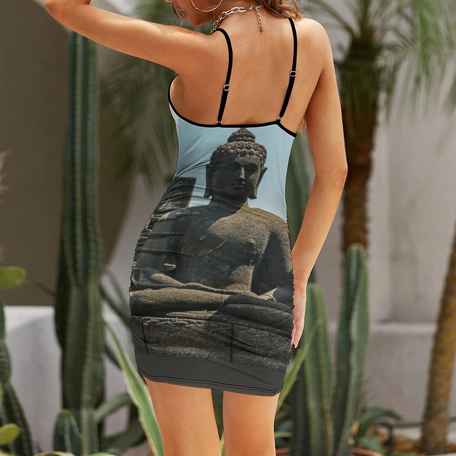 Buddha: Borobudur Temple, Java, Indonesia Sling Dress luxury dress Summer dresses for women