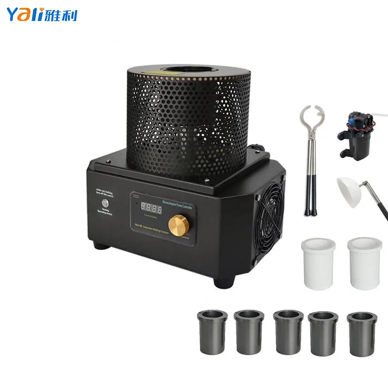 

1KG 220V 3500W 1600 Degrees Smelting Furnace Gold Melting Machine Induction Heating Furnace for Metal