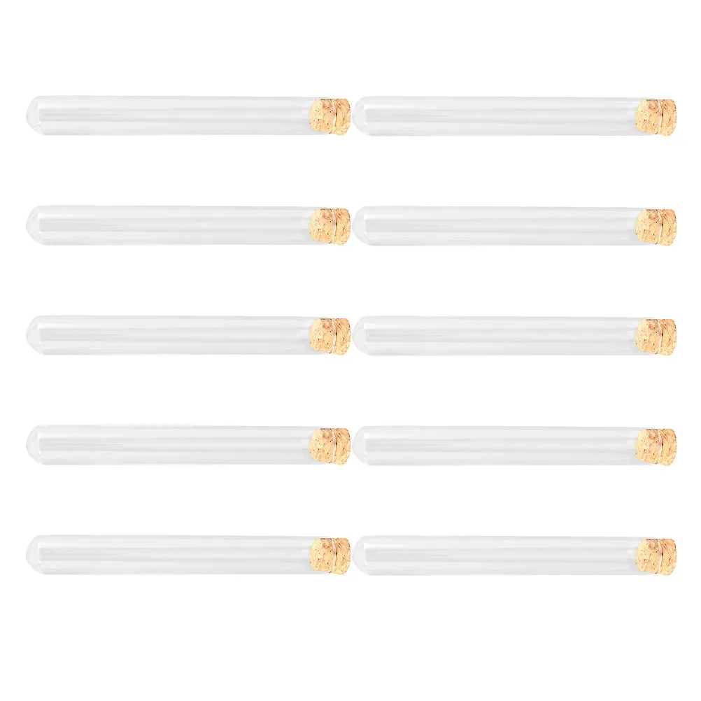 

10 шт. прозрачных стеклянных пробирок с круглым дном, высокоточные лабораторные пробирки из боросиликатного стекла для химических реакций, смешивания жидкостей, лабораторных исследований