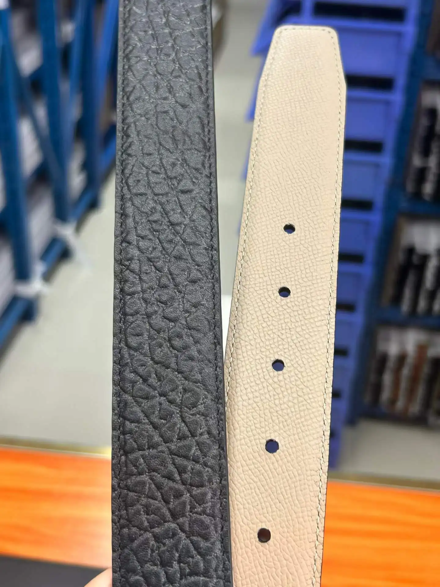 Genuine Leather Reversible Belt Strap Without Buckle, 35mm1.25i Replacement Dress Belt for Men Women, Double-Sided Smooth & Pebb