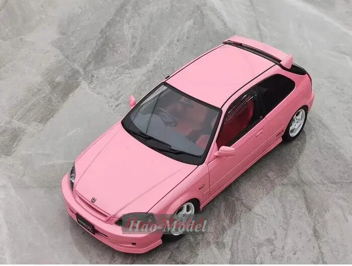 MH 1/18 For Honda Civic Type R EK9 Alloy model Diecast Model Car Simulation Toy Boys Birthday Gift Hobby Display Collection Pink