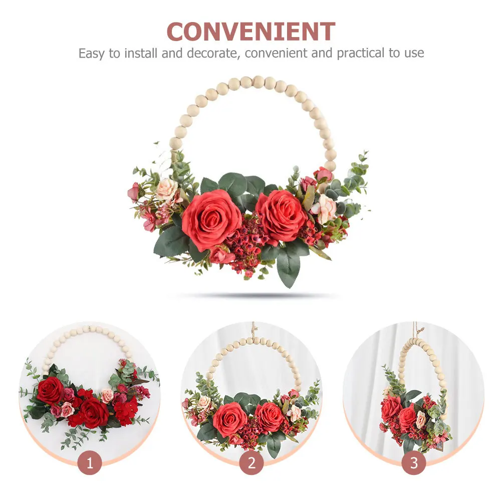 إكليل الزهور الاصطناعية فو ليف جارلاند لديكور المنزل حفل زفاف عطلة الباب الجدار الشنق الديكور اكاليل احتفالية