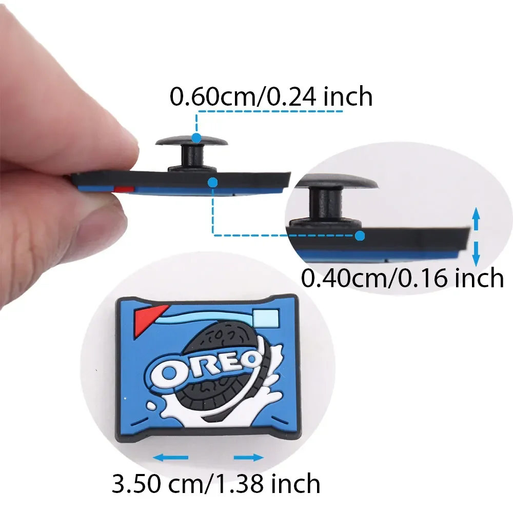 1 قطعة لذيذ كوكي المقلية الدجاج الشوكولاته بار الحلوى الأطفال بولي كلوريد الفينيل إبزيم حذاء السحر تسد اكسسوارات تناسب النساء الصنادل #6