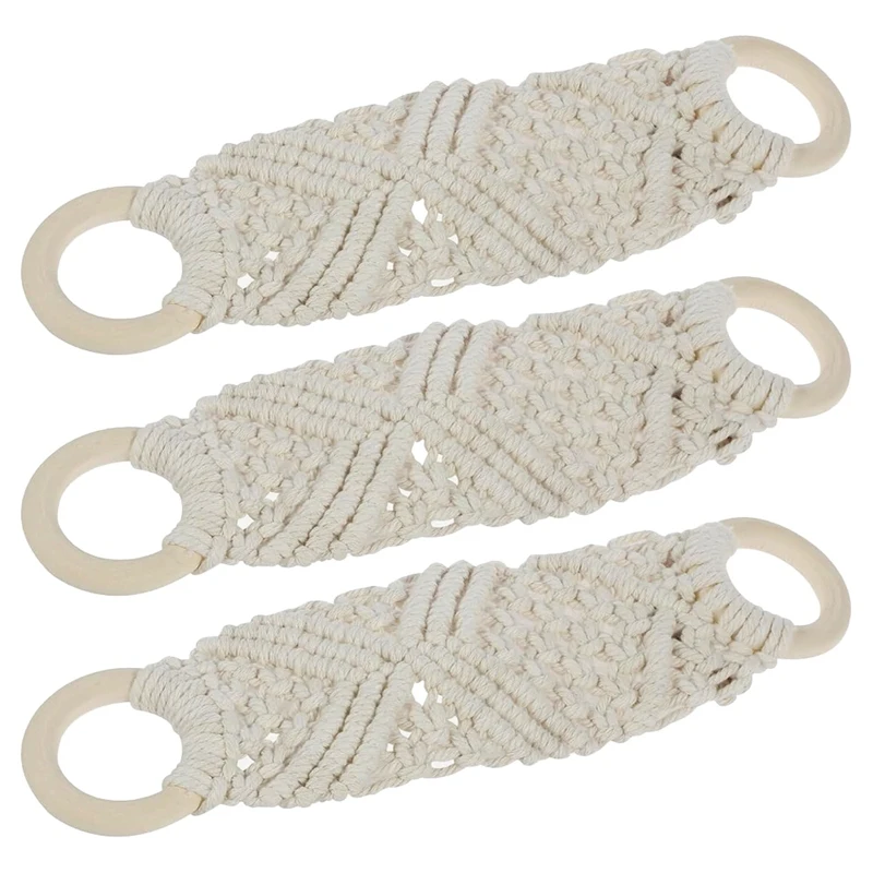 

ABBN-3 шт. вязаный крючком держатель для полотенец для посуды, вязаный подвесной держатель для кухонных полотенец макраме с петлей, кольцо для полотенец крючком