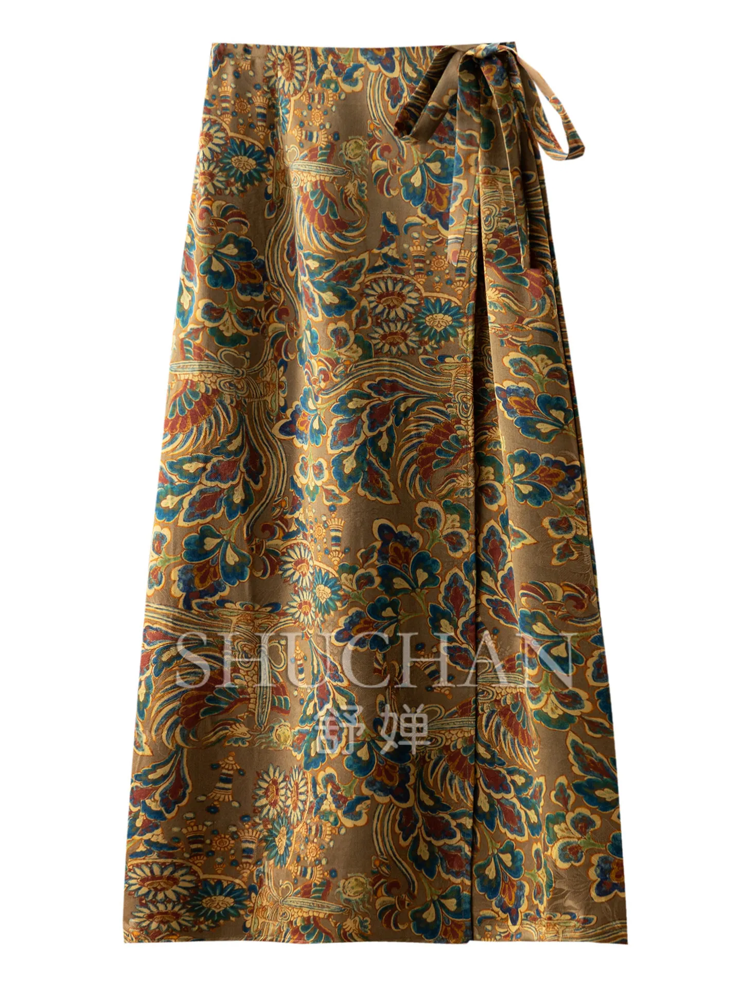 Dunhuang Caiyun Baoxiang Flower Skirt New Chinese High Waist Silk Fragrant Cloud Yarn Skirt Women's 36M8