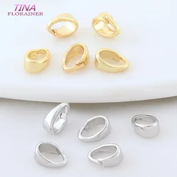 30PCS 3*6mm 14k Gold Color Plated Brass Tapered Solder Pendant Droplet Shape Pendant Bail Necklace Making Accessories Wholesale