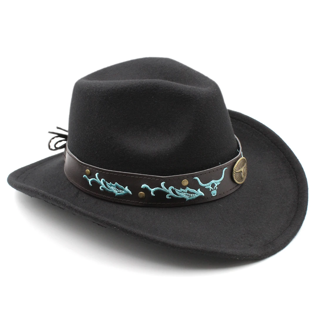 Cowboy Hat with Wide Belt for Women and Men Western Theme Halloween Costume Accessory
