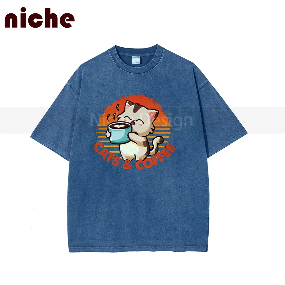 

Coffee Cat Shirts, Funny Cat T-Shirt, Retro Coffee and Cat Shirt, Coffee Addict Sweatshirt, Cat Hoodie, Coffe Long sleeve