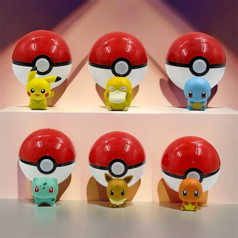 Pokemon Pokeball с фигурками, милая карманная кукла-монстр, слепая коробка, игрушка Gacha, коллекционный декор для стола Пикачу, подарки на день рождения для детей