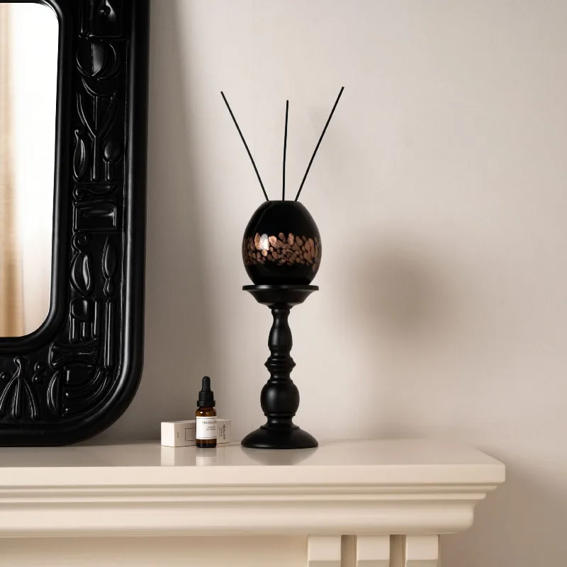 Artistic Mediterranean style desktop, empty bottle aromatherapy diffuser decorative ornament