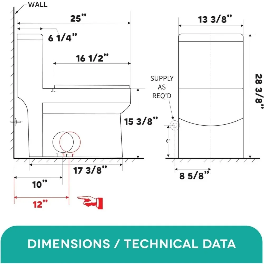 Dual-Flush One-Piece Toilet with High-Efficiency Flush, 10