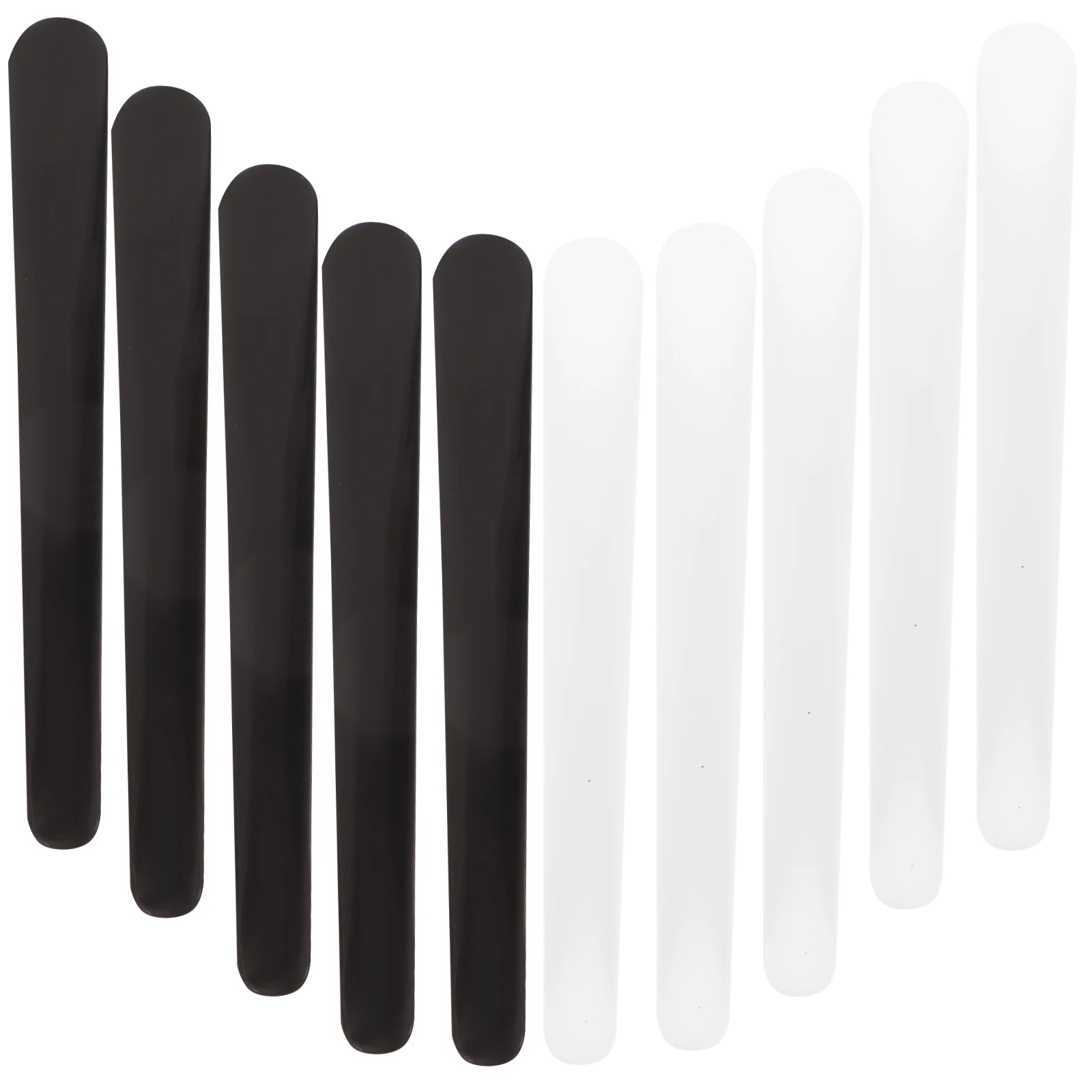

10pcs White Black Spatula Facial Tool Easy Clean Makeup Plastic Non Toxic PP Material Comfortable Grip Reducing Waste