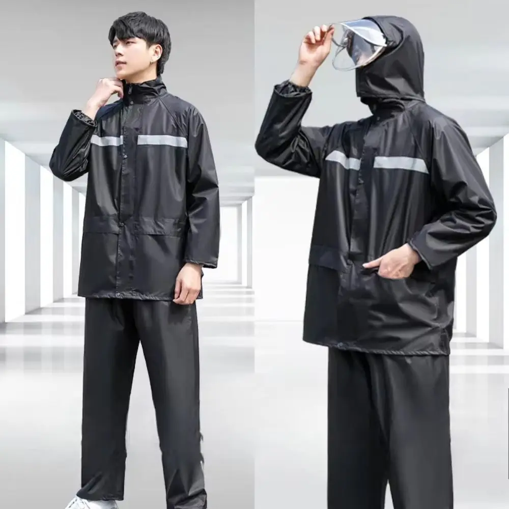 

Oxford Cloth Waterproof Rain Poncho One-Piece Suit with Zipper Full Body Raincoat Hooded Design Impermeable Material