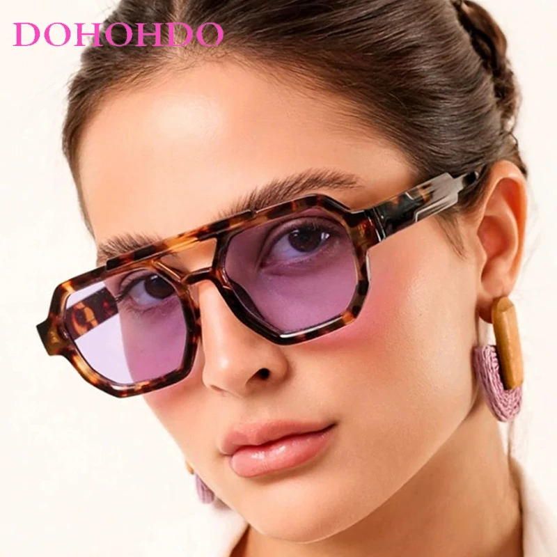 

Fashion Pilot Double Bridges Women Sunglasses Brand Designer Punk Men Sun Glasses Outdoor Driving Traveling Eyewear UV400 Lentes