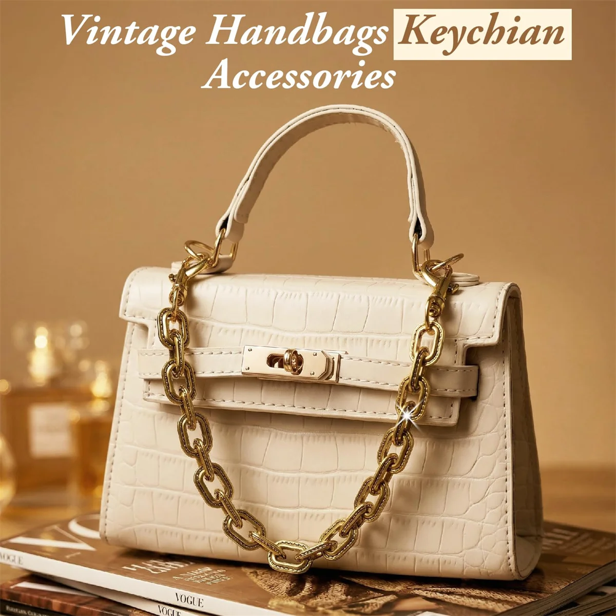 2 Pcs Bag Purse Charm Extender Chains Geometric Minimalist Vintage Style Accessories for Purses and Wallets Decoration