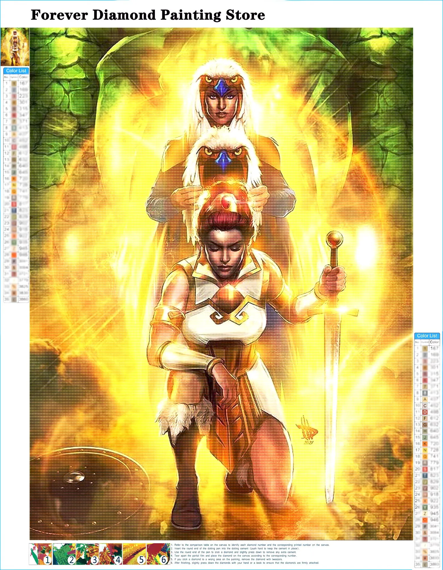 Full Drill She Ra Princess Of Power Diamond Rhinestones Painting Anime TV Cross Stitch Kit Embroidery Pictures Mosaic Home Decor