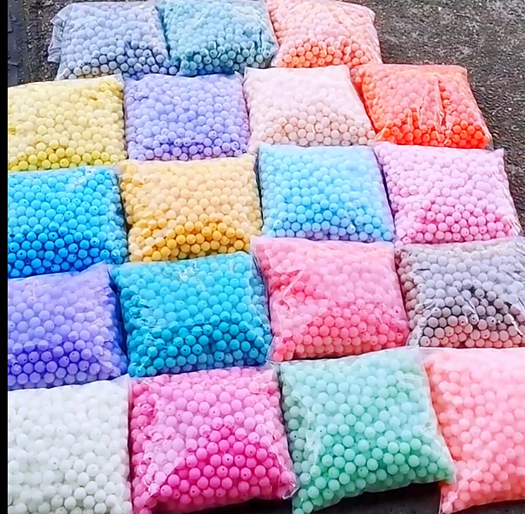 

8-16MM 20 Colors Spring Fashion Acrylic Solid Matte Frosted Beads Factory Direct Wholesale DIY Hand Beaded Jewelry Findings 500G