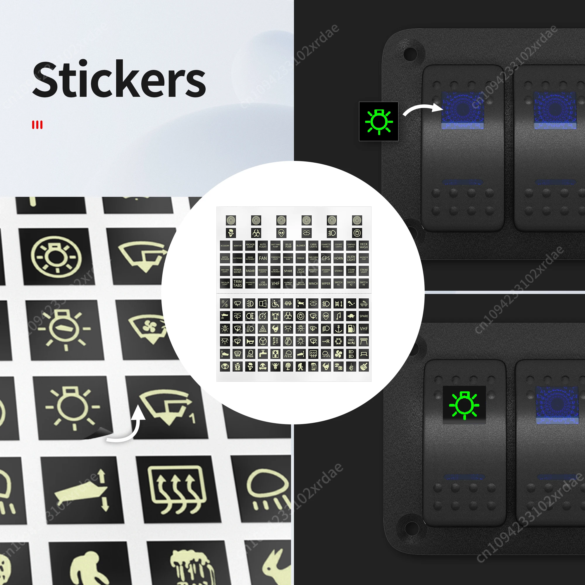 7-бандовая панель кулисного переключателя, водонепроницаемая панель морской лодки 12 В 24 В постоянного тока с USB-зарядным устройством, вольтметр для автомобильного автомобиля