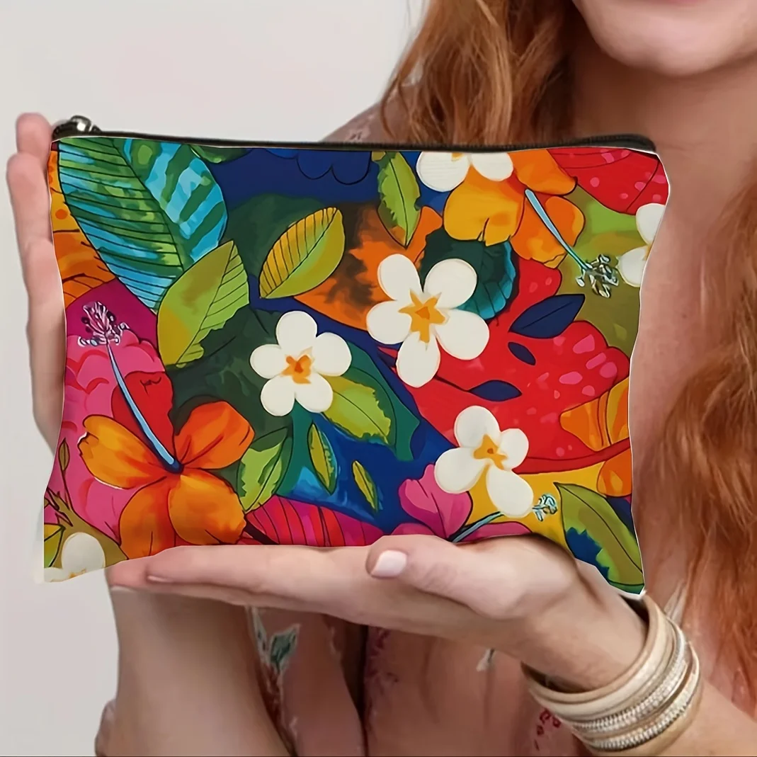 Cosmetic Travel Bag, Zippered Toiletry Pouch, Multi-Use Organizer, Casual Style, Lightweight, Foldable, Easy Clean, Beige