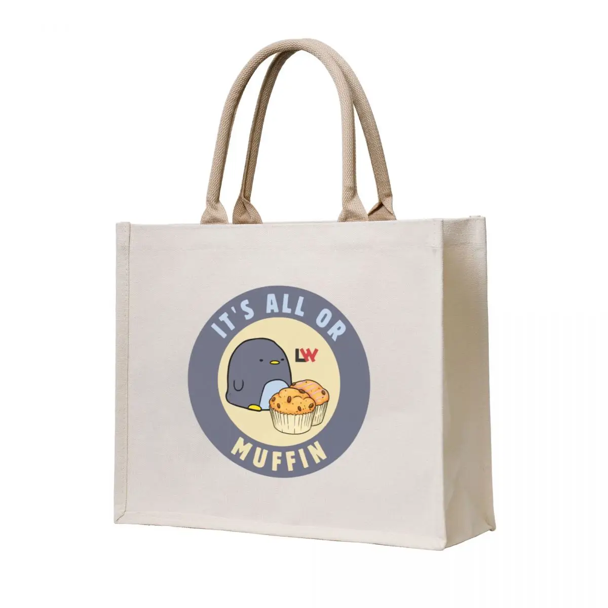 

It's All or Muffin - round Tote Bag Large bags for women canvas tote bag shopper bag women canvas