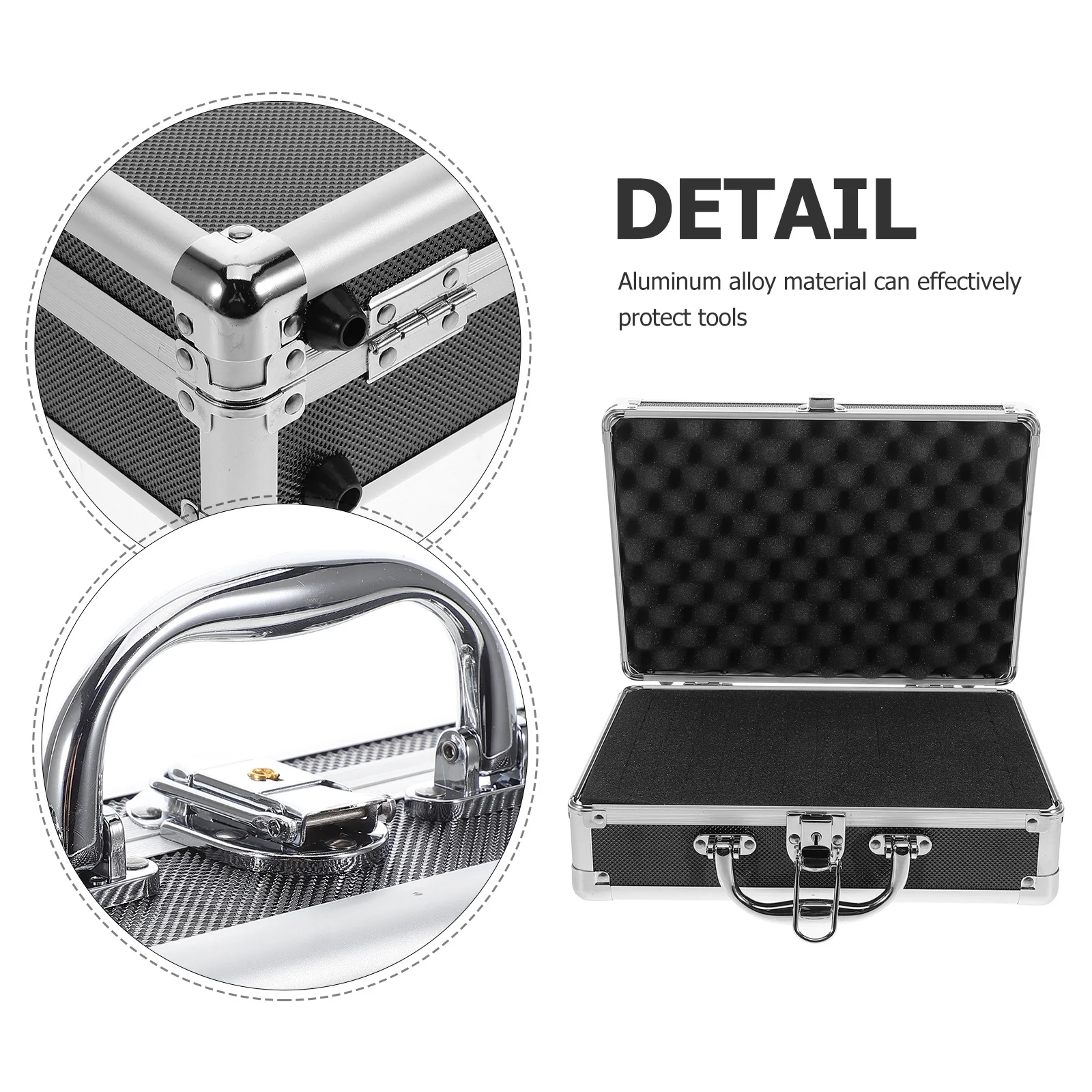 Aluminum Alloy Toolbox Portable Storage Case with Handle Multi-Functional Tool Organizer for Home DIY Large Capacity Metal Tool