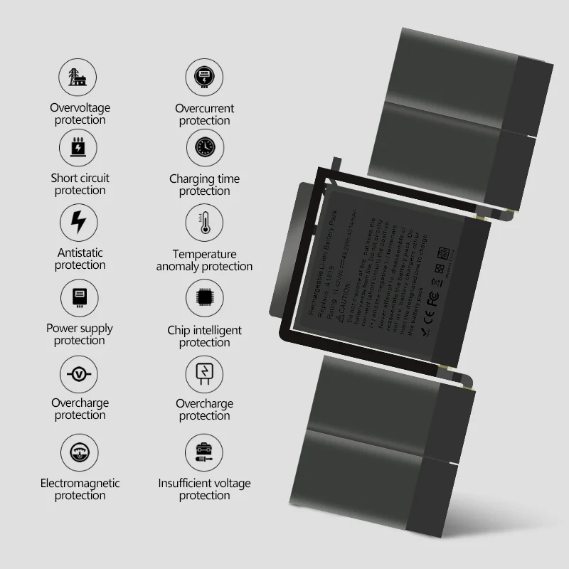 ابل ماك بوك برو 13 "بطارية لاب توب ، تاتش بار ، A1819 ، A1706 ، 2016 ، 2017 ، EMC 3071 ، EMC 3163 ، MLH12LL/A ، MPXV2LL/A ، بطاريات ، جديد