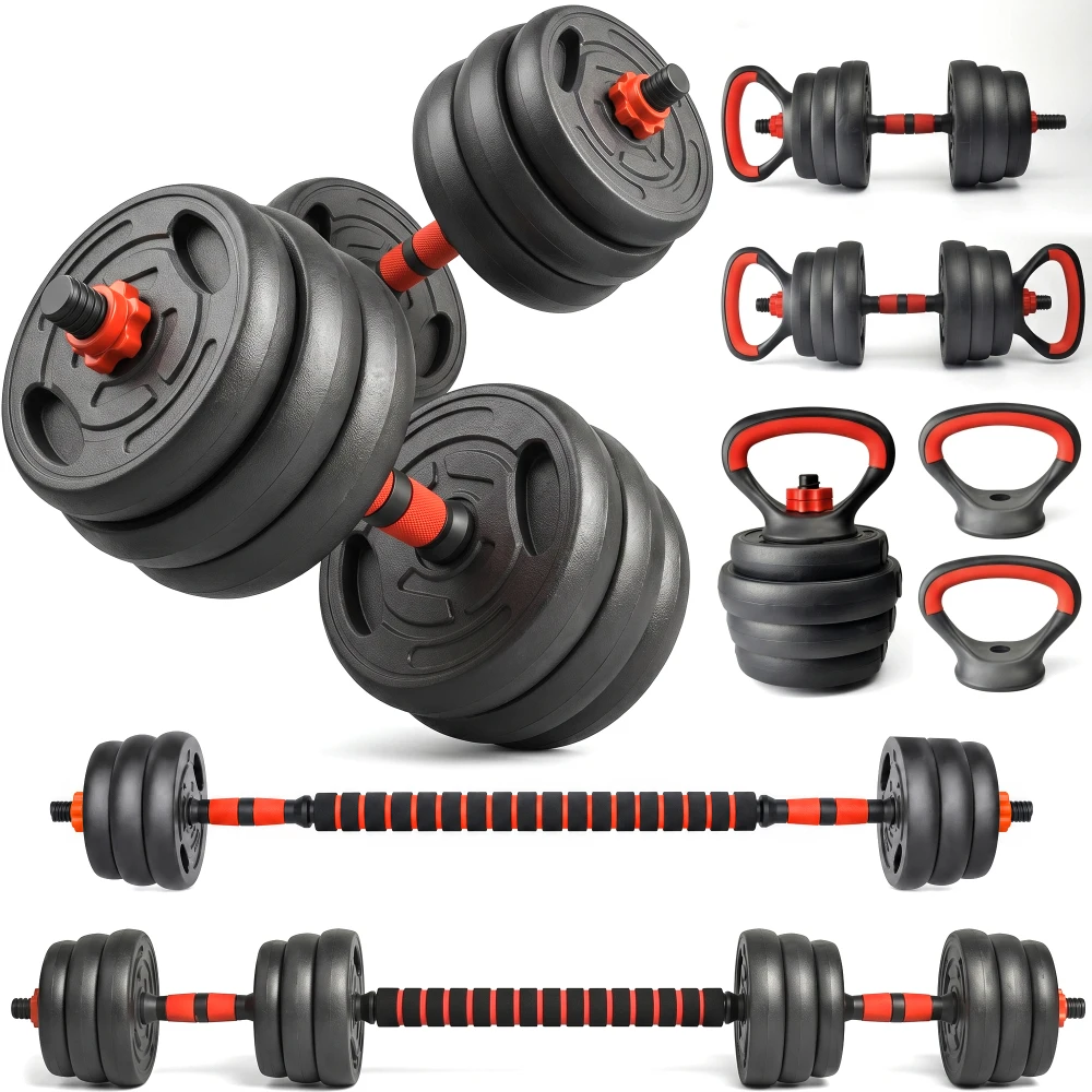 Ye 66LB Adjustable Dumbbell Set, 4-in-1 Convertible Weights for Dumbbells, Barbell, Kettlebells in Home Gym Workouts