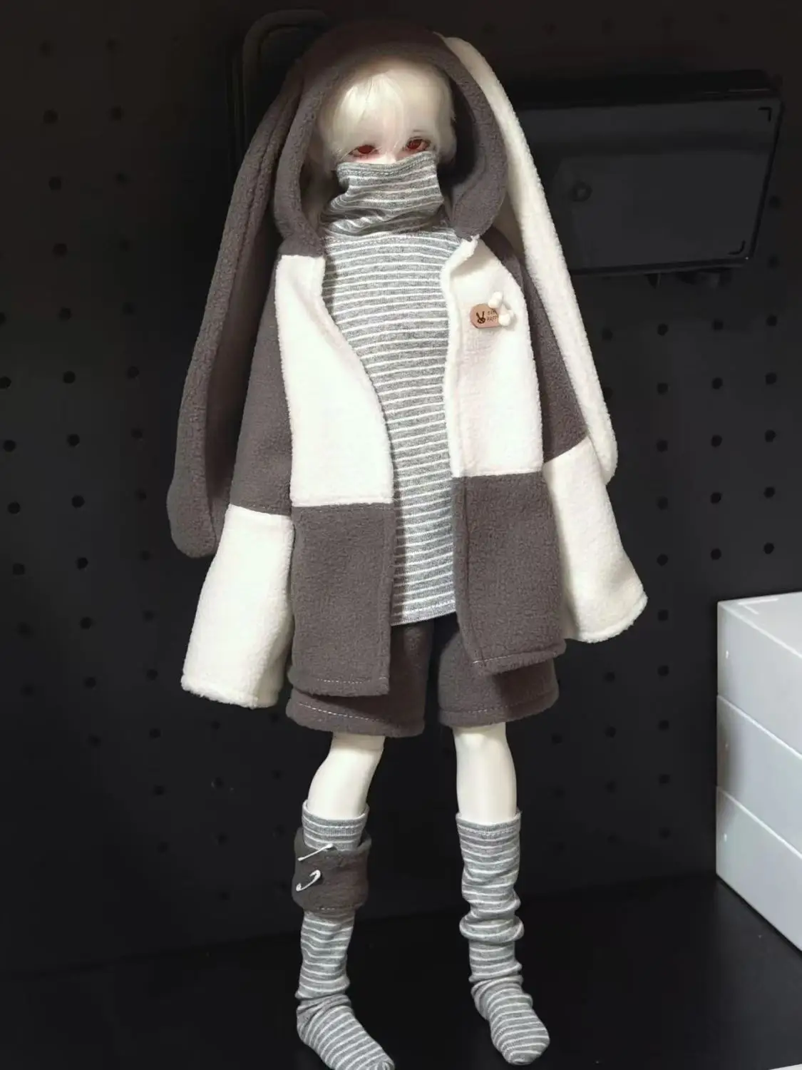 Ropa para muñeca Bjd de 45/30cm, abrigo, mangas largas, pantalones cortos y calcetines, vestido de juguete, accesorios para muñecas, sin muñeca, 1/4 1/6