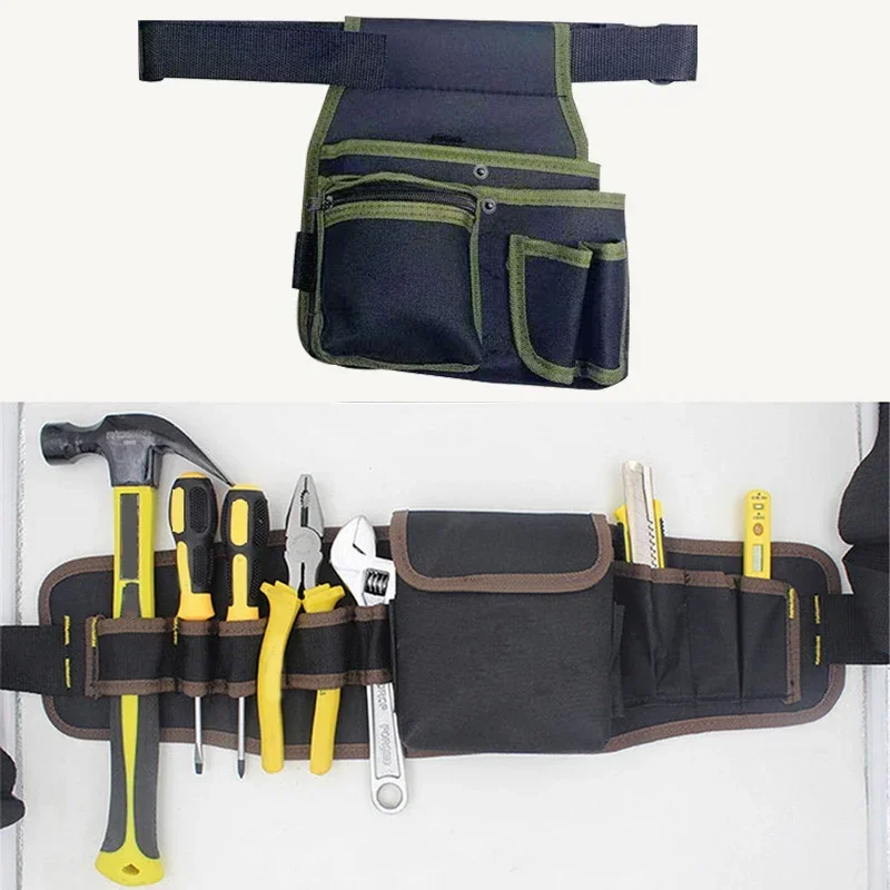 Multifunctional Tool Storage Bag Pouch Belt Electrician Toolkit Drill Waist Bag Wrench Screwdriver Hardware Tool Bags Organizer