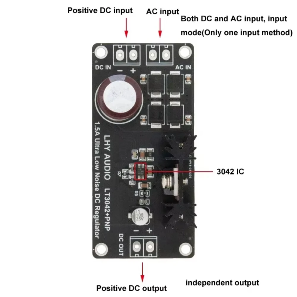 (DT37) LT3042 Regulated Low Noise High-Precision Linear Positive Voltage DC Power Supply Upgrade DAC 12V
