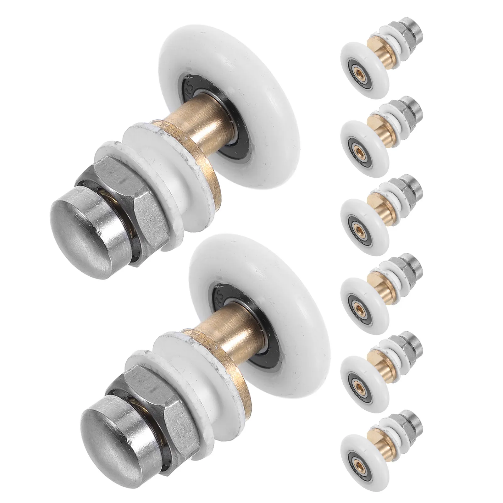 

Комплект из 8 роликов для стеклянных душевых дверей, 25 мм, усиленные, для ремонта раздвижных дверей ванной, бесшумные, нержавеющие, сменные ролики