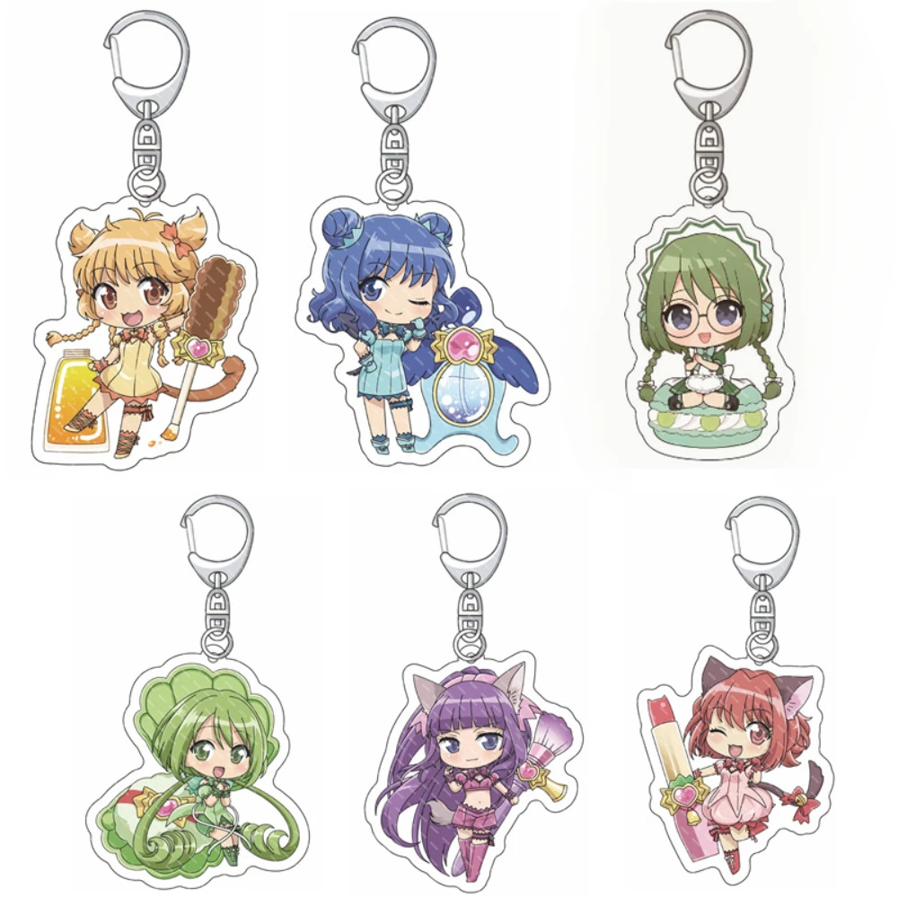 Cartoon Anime Mew Mew Acrylic Keychain Cosplay Characters Momomiya Ichigo Aizawa Minto Pendant Keyring Fans Jewelry Gift Toys