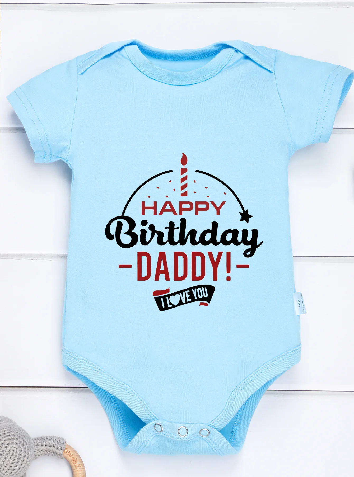 Happy Birthday Daddy I Love You Prints Cute Baby Infant Jumpsuit Romper Onesie Toddler Bodysuit Girl Boy Newborn Clothes