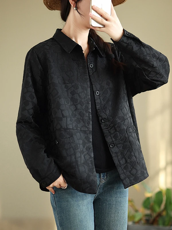 เสื้อคลุมคาร์ดิแกนทรงยาวปักลายเรขาคณิตแฟชั่น ปกเปิดติดกระดุมเม็ดเดียว สไตล์ลำลอง สำหรับผู้หญิงไซส์ใหญ่