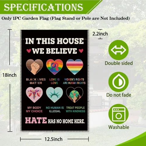 Hafhue In This House We Believe Garden Flag, 12 x 18 Inch Double Sided Farmhouse IIX WZZ yyi