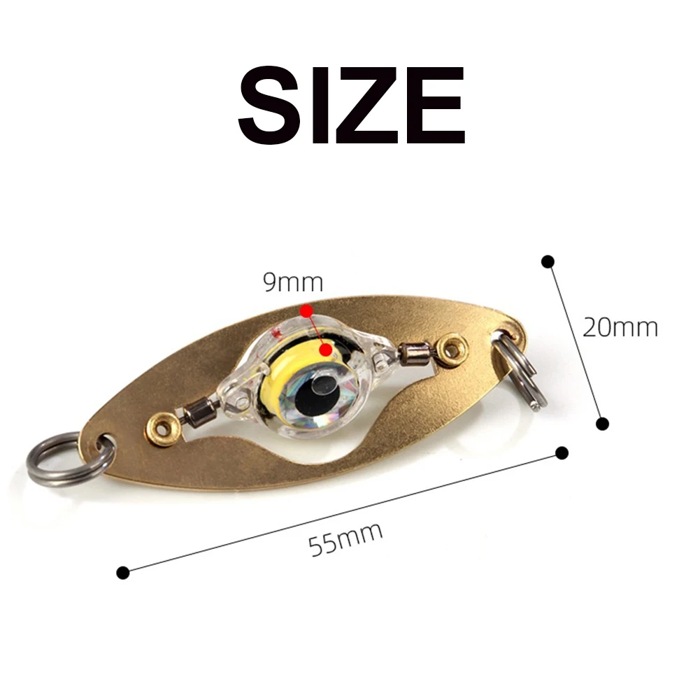 WSKEJI 2.4 Inch Fish Flash Lamp LED 6cm Deep Drop Underwater Eye Shape Fishing Lure Light Hot Sale Lure Fish Tools Dropshipping