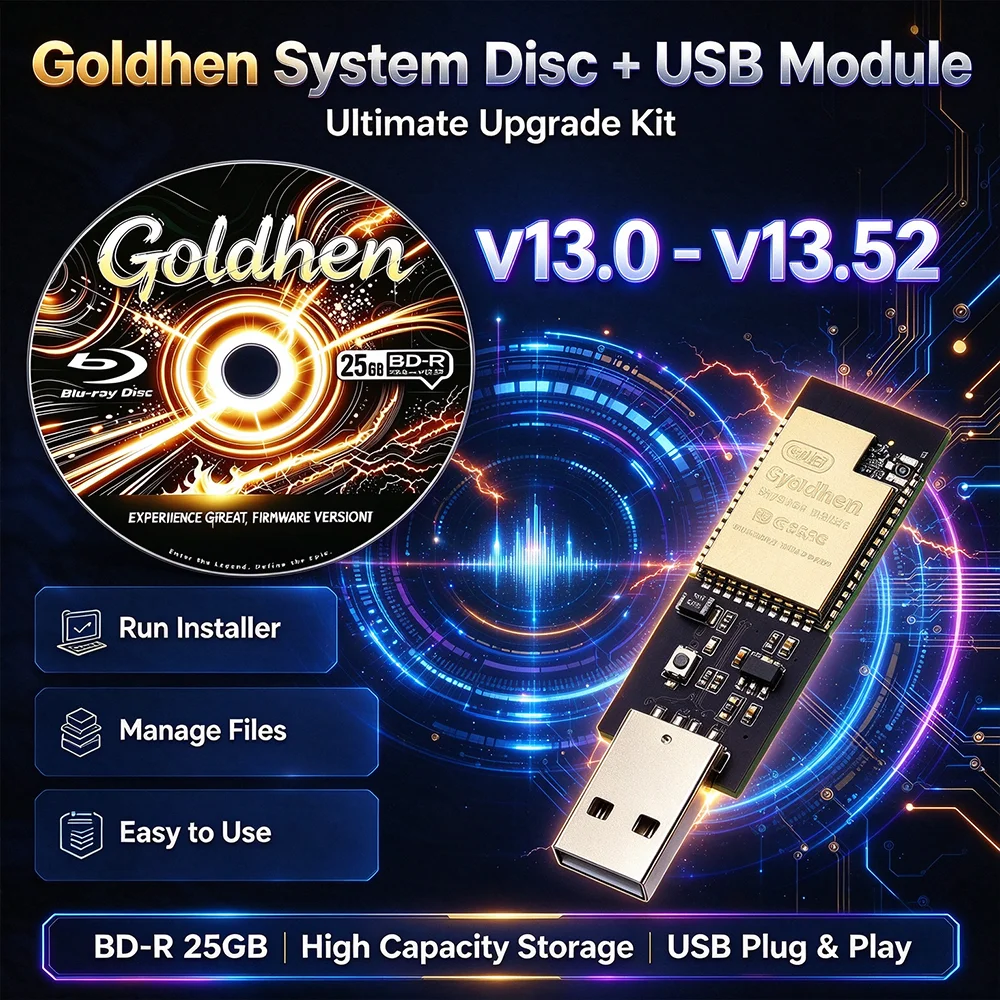 Latest Version GoldHEN for Ps4 Jailbreak Disc v13.02–v13.52 Bootable Eject Payload 1-Click Boot Tool ESP32-S2 Development Board