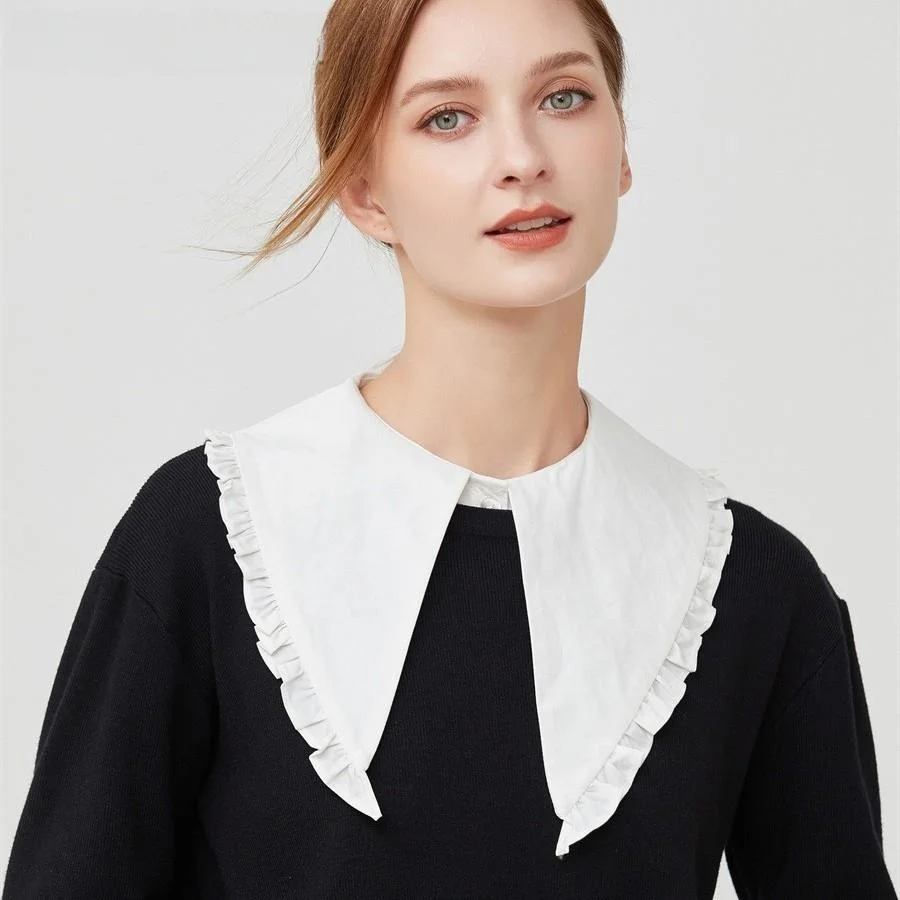 retro-court-style-women's-punk-fashion-sharp-collar-taffeta-fake-collar-accessory-large-pointed-collar-clothing-accessory