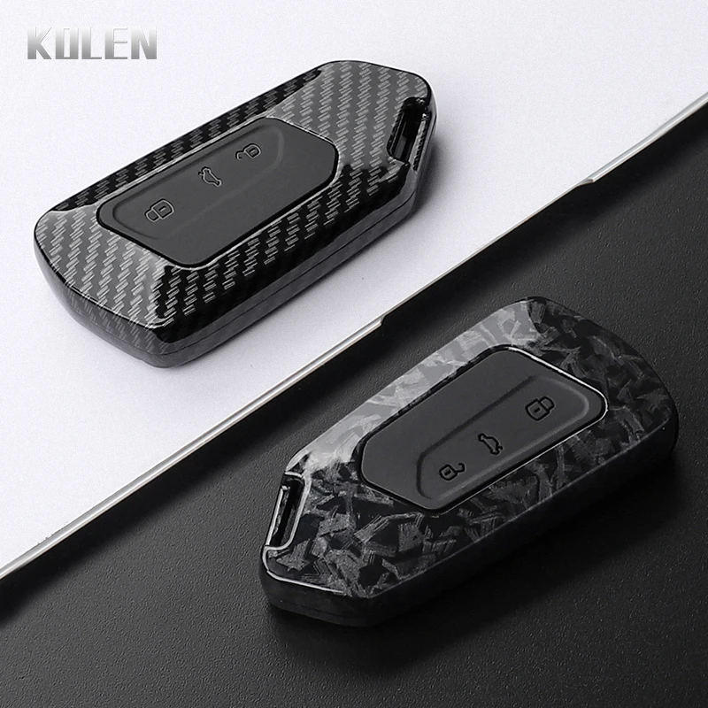 Funda para llave de coche estilo fibra de carbono ABS, accesorios para VW Volkswagen Golf 8 MK8 ID3 ID.4 Cupra Skoda Octavia A8 SEAT Leon MK4