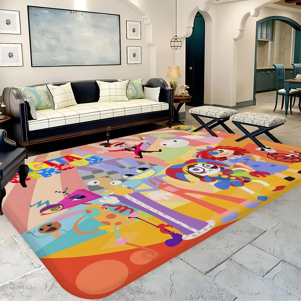 Cartoon A- Amazing Digital Circus Printing Entrance Door Mat Washable Non-Slip Living Room Sofa Chairs Area Mat Kitchen Welcome