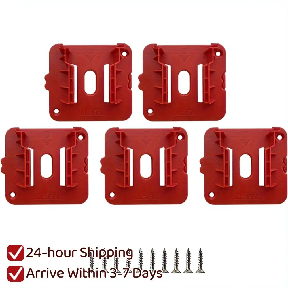

5pcs Battery Holder Battery Mounts Dock Holder for 18V Lithium Battery Battery Wall Hanger for Work Vans Shelves And Toolboxes