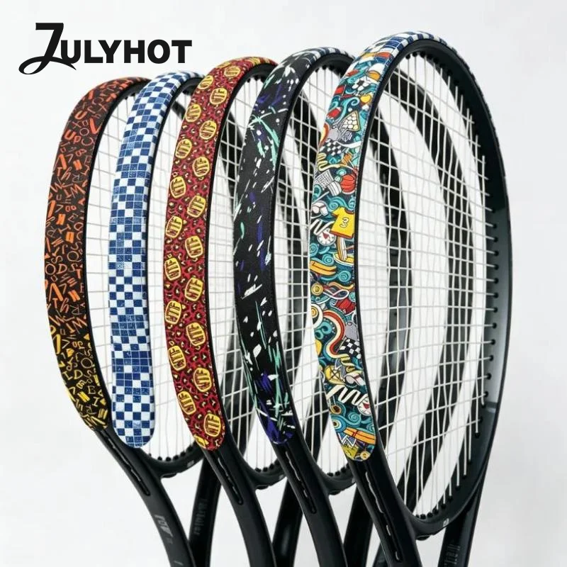 Colorful PU Tennis Racket Protective Tape Racket Edge Sticker Waterproof Anti Scratch Fit For Tennis Training And Daily Use
