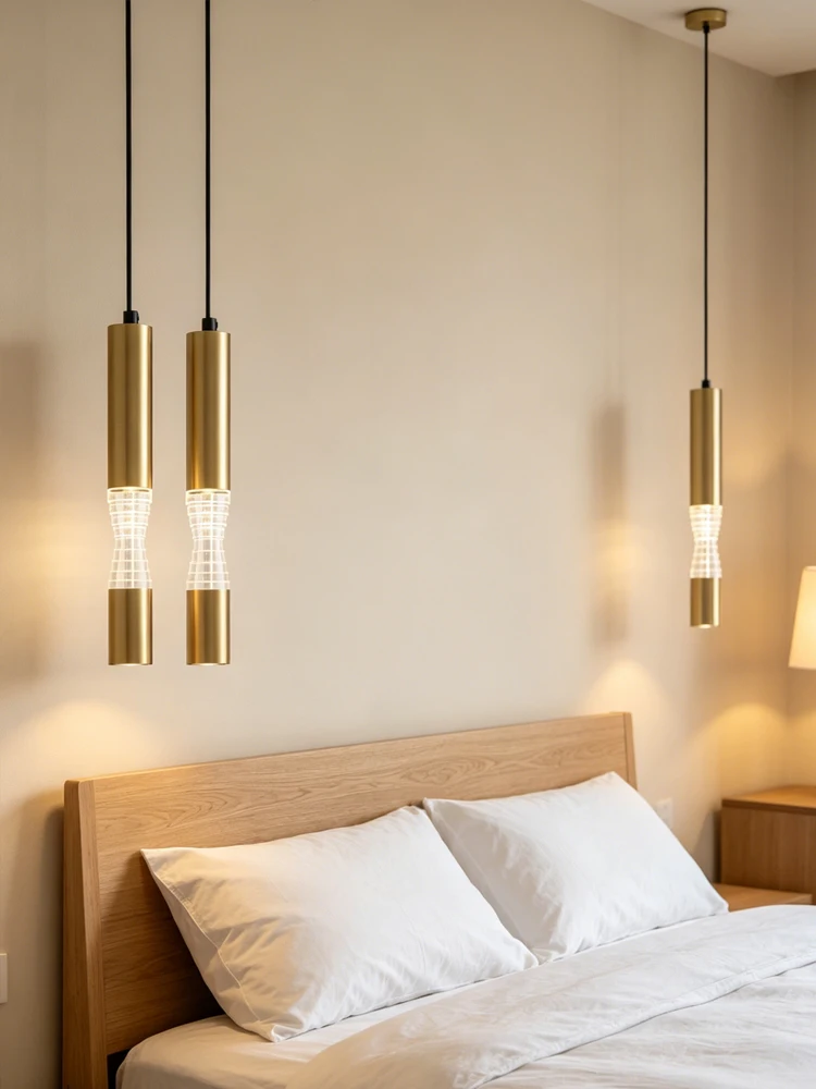 Modern Luxury Cylindrical Chandelier Designer Suspended LED Restaurant Pendent Lamp Hotel Bedside Lamp Indoor Home Decoration