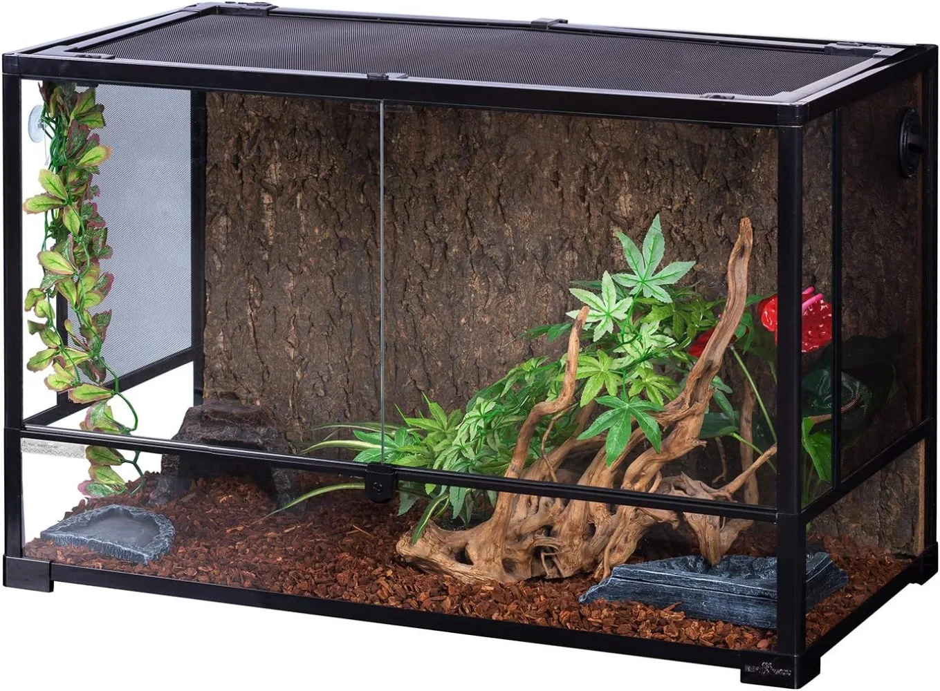 67 Gallon Reptile Glass Terrarium Double Hinge Door with Screen Ventilation Reptile Terrarium 36