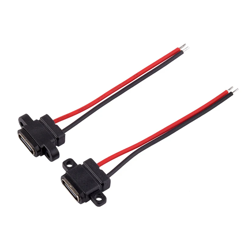 

1/5/10PCS USB 3.1 Connector Type-C 2Pin SMD SMT Welding Wire Female Waterproof Socket Fast Charging Port