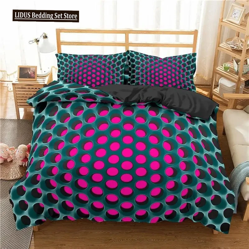 

Honeycomb Duvet Cover Set Pink Geometry 3D Printed Bedding Set Polyester Cool Style Double Queen King Quilt Cover For Boys Adult