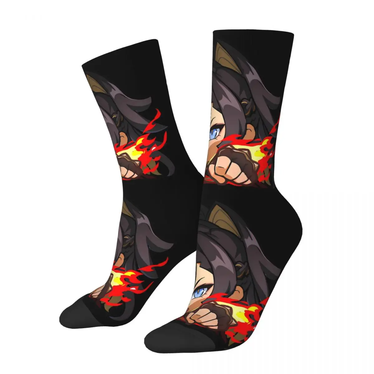 compression Sock for Men Dehya Genshin Strikes Hip Hop Harajuku Genshin Impact Happy Quality Pattern Printed Boys Crew Sock