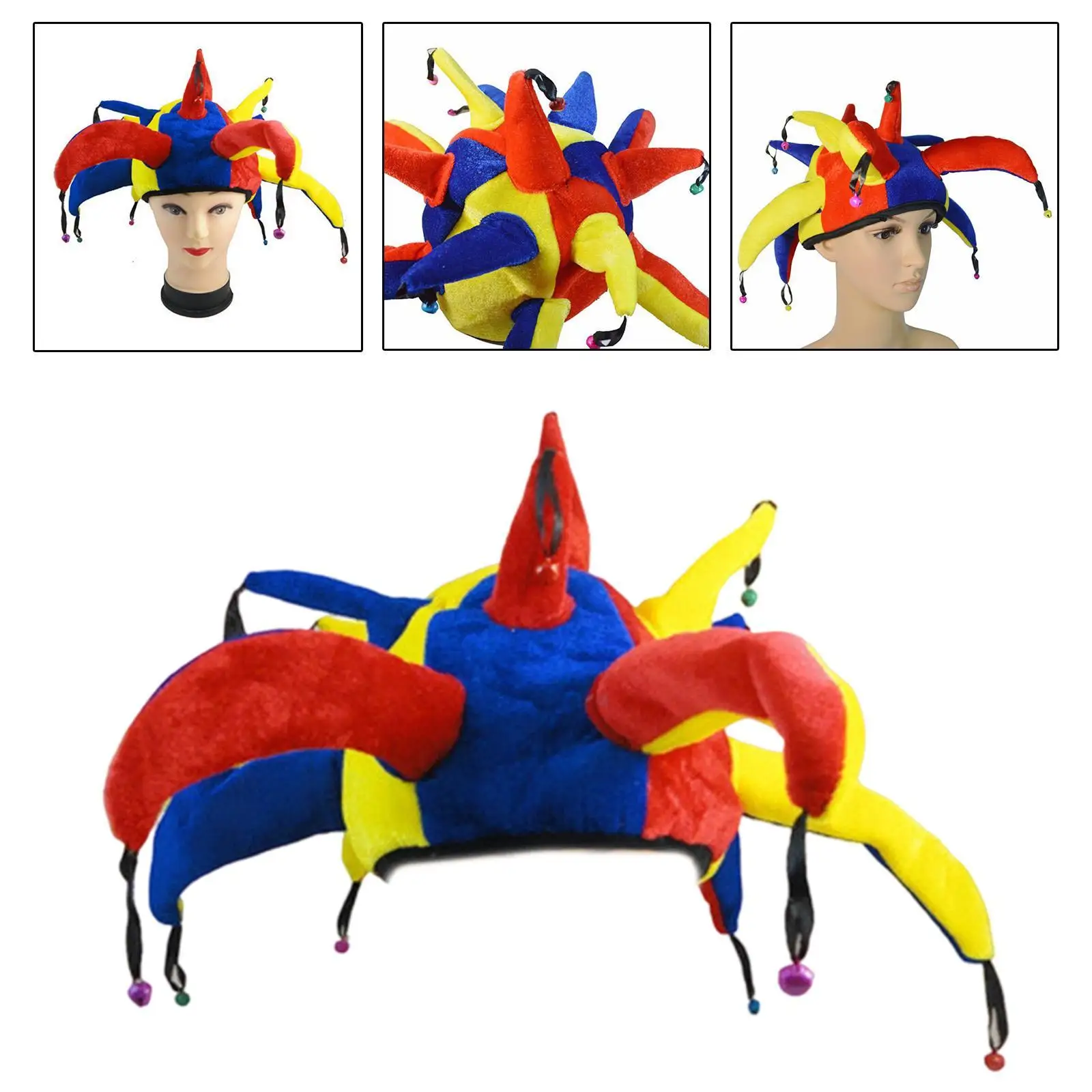 Clown Hat Halloween Decor for Women Men Cosplay Dressing up Cap for Themed Party