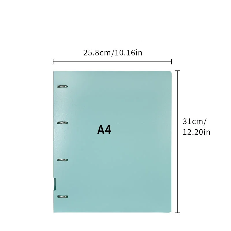 Bview Art حافظة قابلة لإعادة الملء مكونة من 4 حلقات لورق A4 - قم بتنظيم المستندات المكتبية والملفات والأوراق بشكل آمن #4