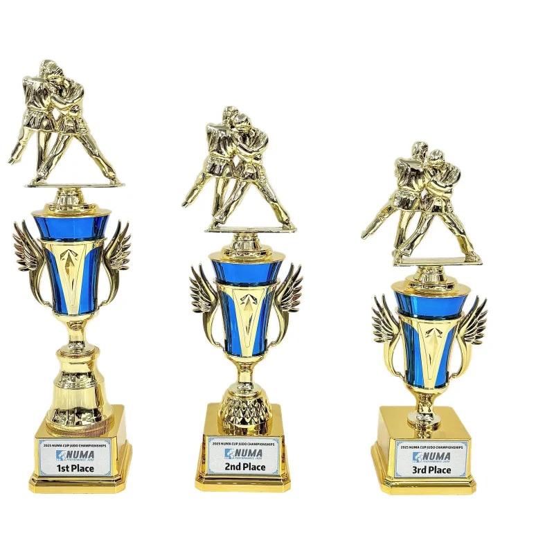 

Wrestling trophy custom-made children's jujitsu and jud0 plastic awards custom engraving commemorative items